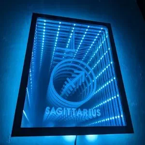 Shaad | Wall Decor | Sagittarius Zodiac Led Infinity Mirror Wall Clock ...